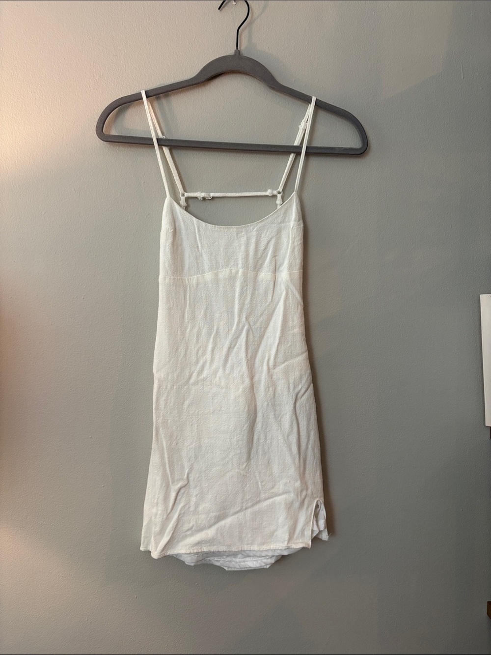 Kendall & Kylie White Slip Dress with Thin Straps